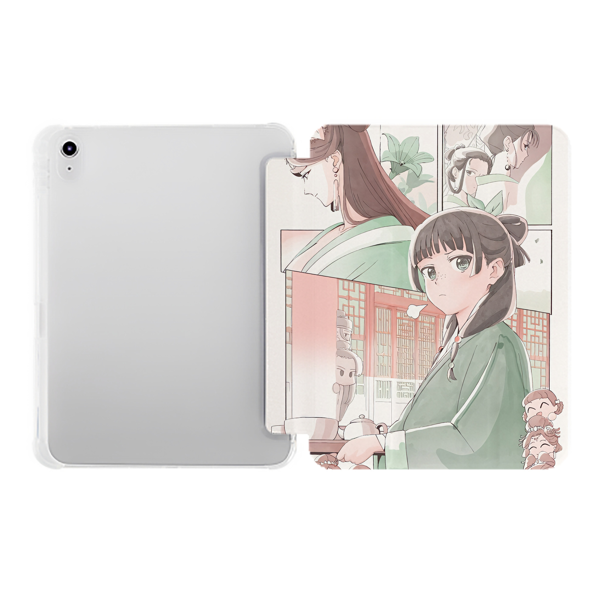（画像用） 薬屋のひとりごと The Apothecary Diaries IPad ケース ペン収納付き 三つ折りスタンド PUレザー×シリコン 対応機種9.5/10.5/10.9インチ